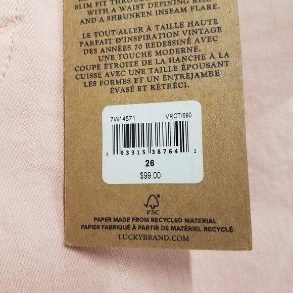Lucky Brand Jeans Pink Womens 2/26 Bridgette Cropped Flare 7W14571 Denim New - Picture 6 of 8